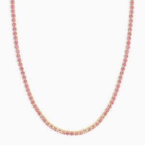 Gorjana 18k Gold Plated Brass Lexi Rose Pink Necklace Womens Jewelry New